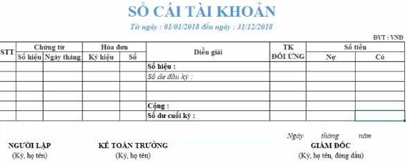 Sổ cái kế toán dùng để ghi chép các nghiệp vụ kinh tế, tài chính phát sinh của từng tài khoản kế toán trong mỗi kỳ kế toán của doanh nghiệp