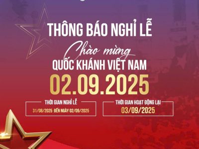 THÔNG BÁO NGHỈ LỄ QUỐC KHÁNH 2/9
